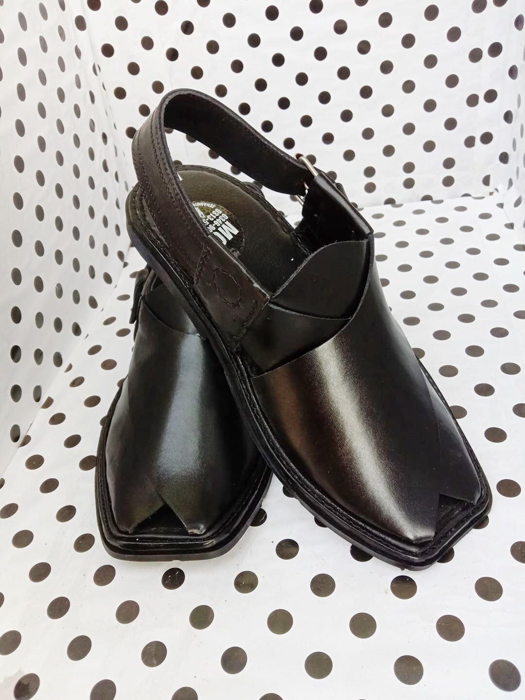 BANNU PELLE US 7, 8,9,10,11 FATTO A MANO DA UOMO NERO PESHAWARI - Foto 2