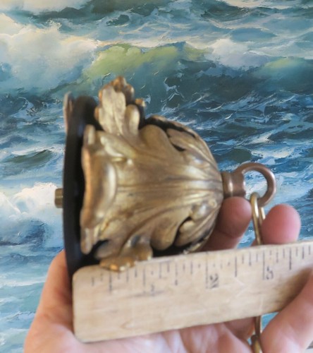 Lámpara de techo con dosel Imperio francés vintage latón bronce tole parte acanto pequeño - Imagen 9 de 12