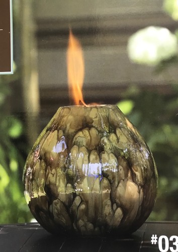 Allen + Roth Sepia Ceramic Glaze Firepot + 5 Cans Citronella Solid Fuel Gel - Picture 4 of 6