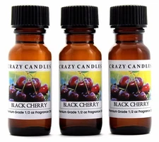 3 Black Cherry 1/2oz Premium Grade Scented Fragrance Oil Crazy Candles
