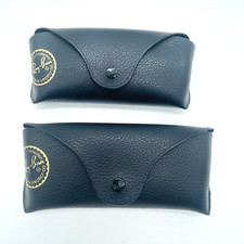 2 Ray Ban Black Sunglasses Cases Eyeglasses Protective Snap Close Luxottica