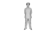 Printle M Homme 1373-Uniformed Veteran Officer Figure for Diorama Train Set