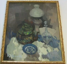 RICHARDS SIGNED MODERNIST PAINTING STILL LIFE EXPRESSIONISM IMPRESSIONISM 1950'S