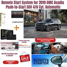 Remote Start System for 2019 GMC Acadia PTS SUV 4/6 Cyl. Auto with ADS-USB CABLE