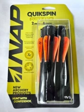 NAP Quikfletch 2" QuikSpin Black Tube 6 pk W/O/O