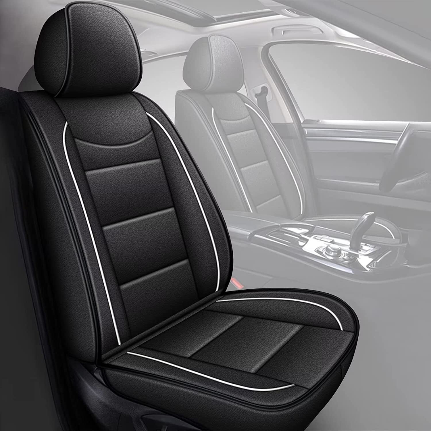 Premium PU Leather Car Seat Covers for Audi A6 2000-2022 Front Row Protection-image