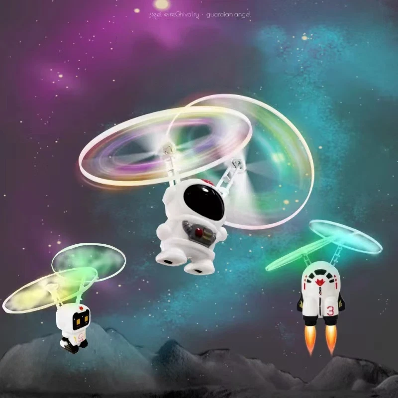 Spaceman Flying Toys Hand Operated Drones with LED Light Rechargeable for Kids - Image 2 of 4