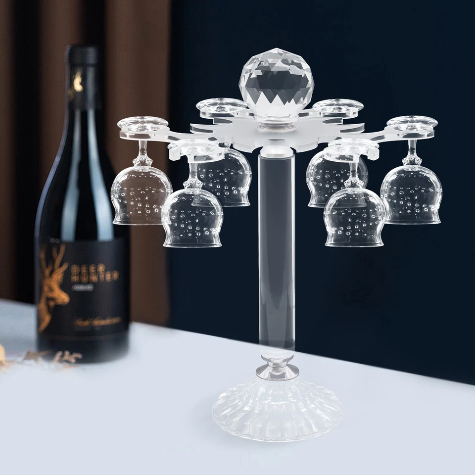 Soporte de almacenamiento giratorio para 6 copas de vino para vajilla de cristal de escritorio Foto 4 de 4