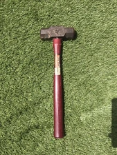 Vintage Warwood  3 Lb. Sledge Hammer Head Forging With Hickory Handle