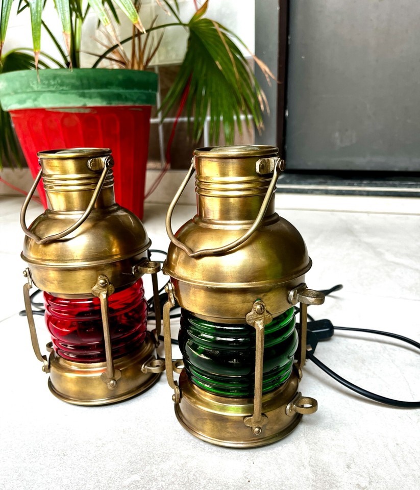 Nautical Marine Brass Boat Light Antique Hanging Electric Lamp Ship