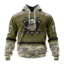 Personalized Anaheim Ducks Special Military Design Hoodie Pullover