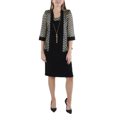 R&M Richards Womens Metallic Knee-Length Set Two Piece Dress BHFO 7478