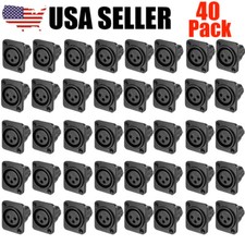 40Pcs 3-Pin XLR Female Jack Panel Mount Microphone Connector Adapter Converter