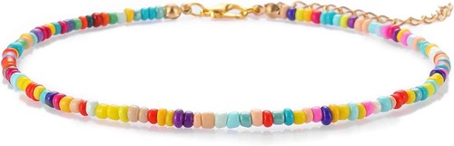 Bohemian Seed Bead Anklet for Women - Adjustable 14K Gold Chain Beach Accessory - Picture 3 of 8