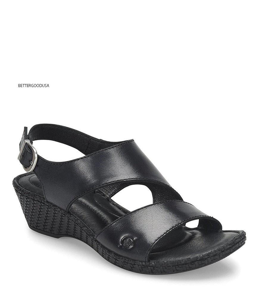 born black leather sandals