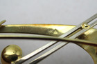 14K 585 White & Yellow Gold Atomic Age Midcentury Pearl Brooch [PI 4] — photo 6
