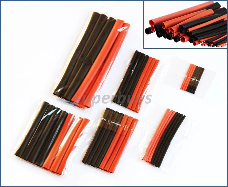 42x Polyolefin Heat Shrink Heatshrink Tubing Tube Sleeve Crimp Wrap Wire Kit Set