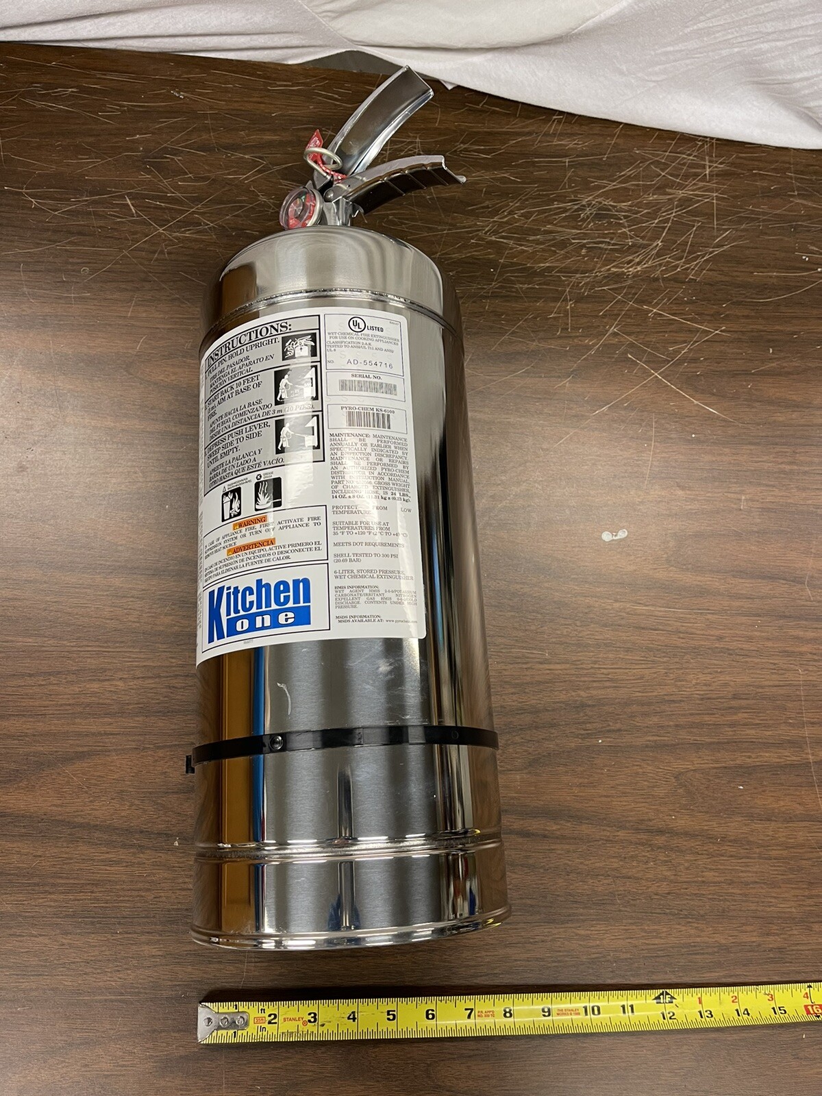 PyroChem Kitchen One Fire Extinguisher, 1.6 Gallon Agent for Oil