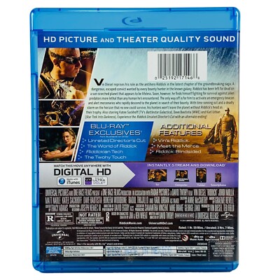 Riddick (2013) - Blu-Ray DVD - Vin Diesel Unrated Action