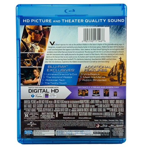 Riddick (2013) - Blu-Ray DVD - Vin Diesel Unrated Action Adventure Sci-Fi Movie - Imagen 4 de 4