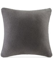 INK IVY Bree Chunky-Knit 20" Square Pillow Cover, CHARCOAL, NWT
