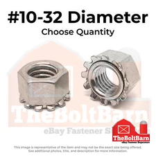 #10-32 Stainless Steel K Lock Keps Nuts (Choose Qty)