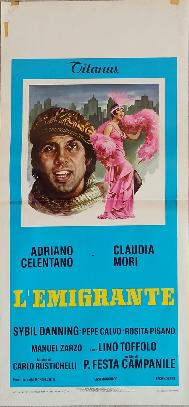 Locandina originale film L'emigrante (1974) - Regia di Pasquale Festa Campanile