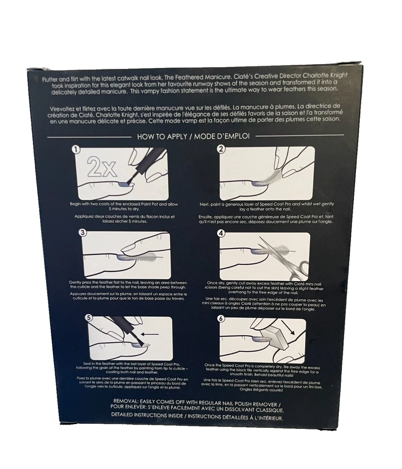 Nuevo en caja de manicura con plumas en blanco y negro Ciate London nuevo en caja Foto 3 de 3