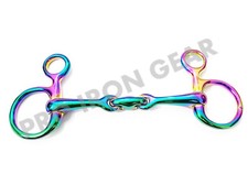 RAINBOW HANGING CHEEK LOZENGE BAUCHER HORSE BIT WITH OVAL LINK STAINLESS STEEL