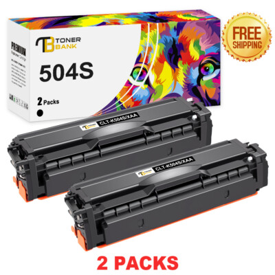 2PK Black CLT-K504S 504 Toner Cartridge for Samsung CLX-4195FW Xpress SL-C1860FW