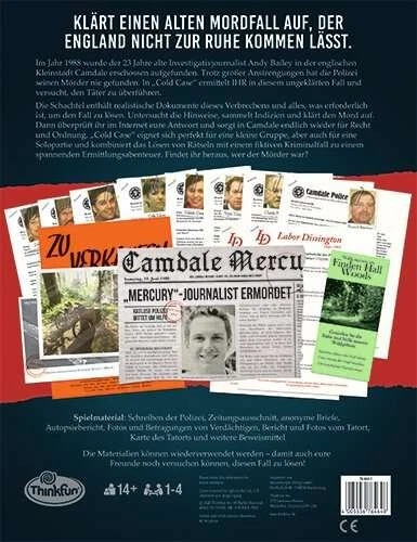 Think Fun 76464 Cold Case: Eine todsichere Geschichte 14+ Jahre 1-4 Spieler - Bild 2 von 4