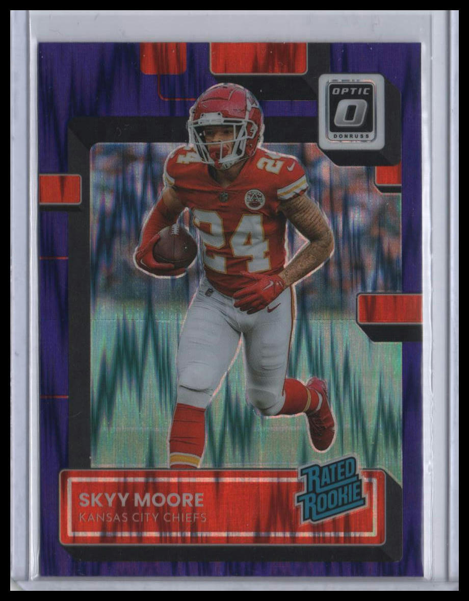 2022 Donruss Optic Skyy Moore Purple Shock #224 Rookie