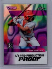 Tre Phelps 2024 Leaf Vivid Baseball 1/1 Pre Production Proof