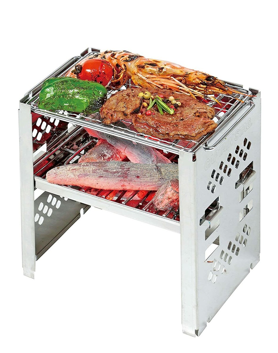 テント・タープ CAPTAIN STAG Fire and Grill Table Set CAPTAIN STAG UP-1038 Modular Hexa Grill Table Set Portable