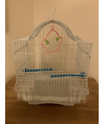 Geformter Vogelkäfig, Papageienkäfig, Sittichkäfig 43CM X 29 CM Budgie kanarisch weiß