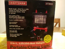 Craftsman Halogen Work light 4 in 1 Portable / Clamp Light 125/250 Watt New