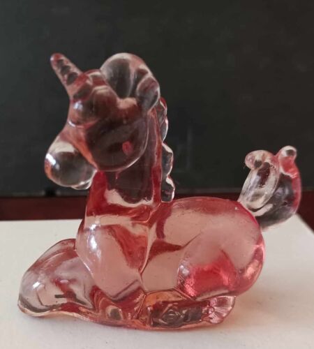 Boyd Glass Little Luck the Unicorn Cranberry made on 1-31-2002 - Picture 1 of 2