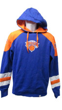 New York Knicks Mens Sizes S-M Blue/Orange Light Weight Majestic Hoodie