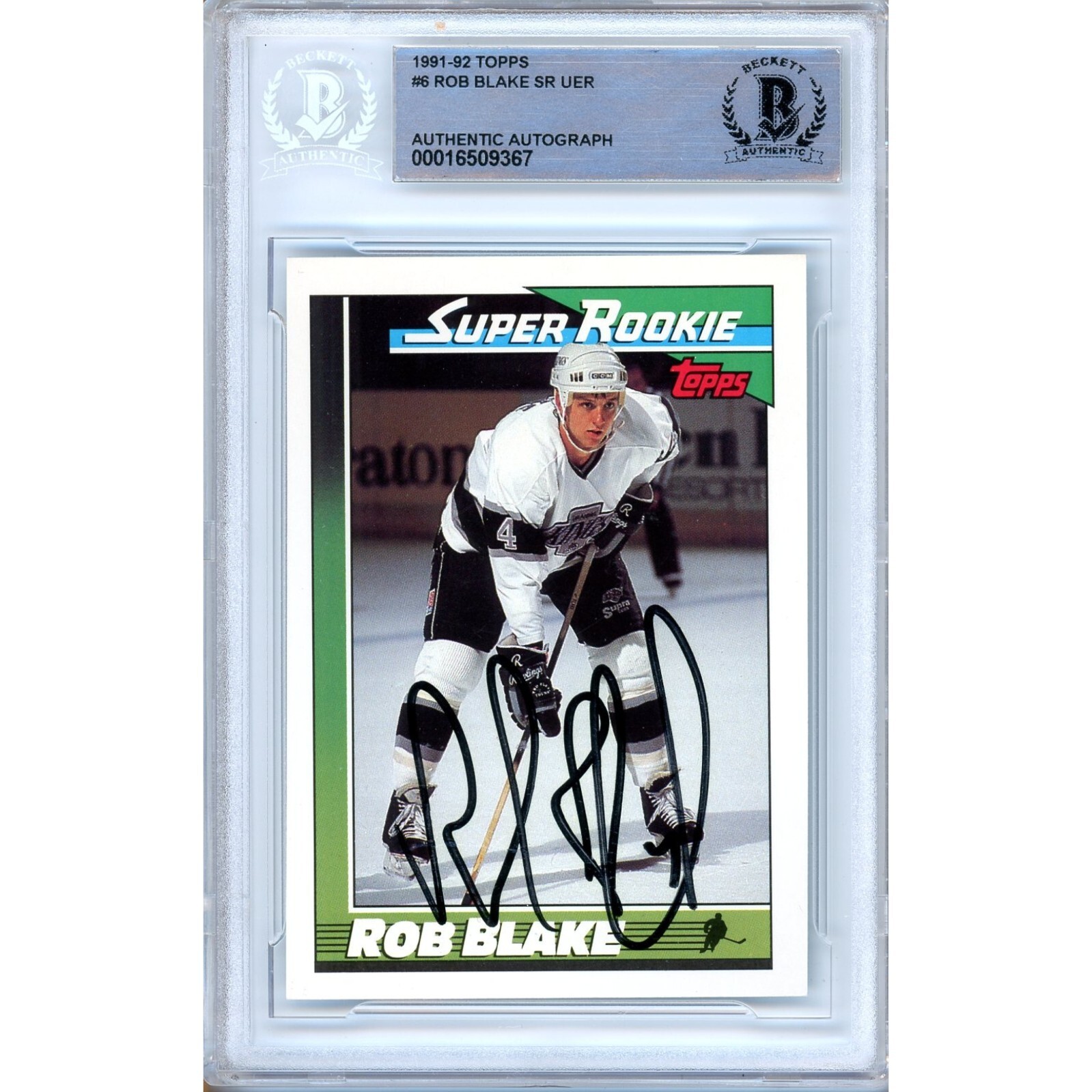 1991-92 Topps Hockey Card Rob Blake #6 Rookie