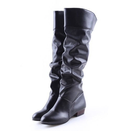 Women Boots Botas Female PU Leather Boots Shoes Woman Knee-Length Boots - Bild 7 von 15
