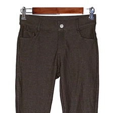 YELETE womens pull on elastic waist jegging size S stretch solid green shade