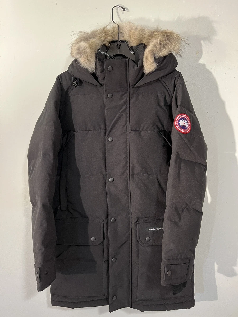 Canada Goose Emory Parka Men s Jacket with Fur Hood M Black eBay