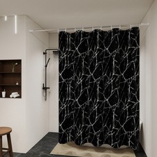 Fashionable Black Marble Shower Curtain Bathroom Partition Toilet Screen