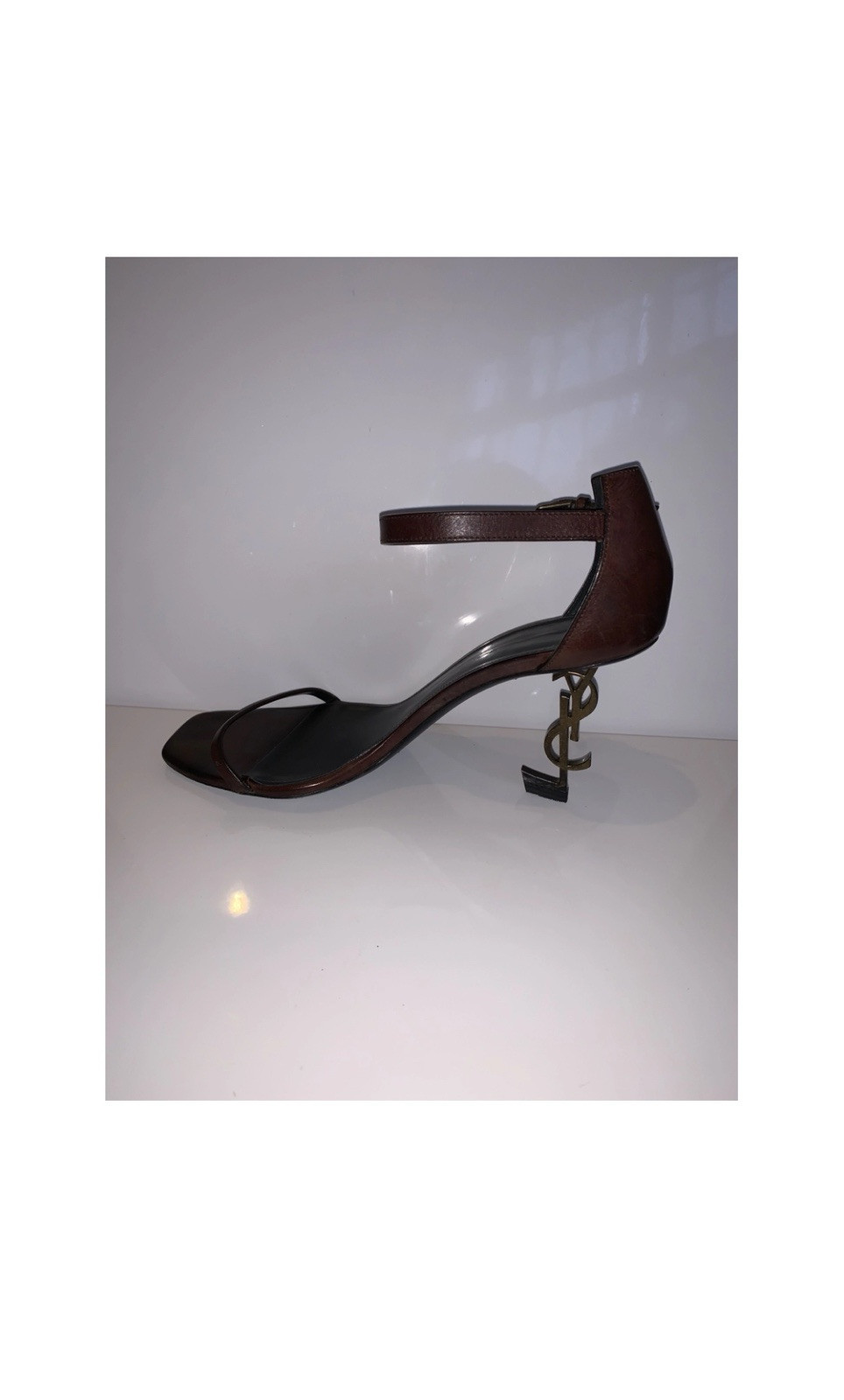 Sandali SAINT LAURENT YSL Opyum tacco pelle marrone taglia 8 UK e 41 EU autentici