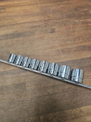 G75- Snap-On USA [FS181-FS321] 9/16-1'' - 3/8''-Drive 6-Point Shallow Socket Set
