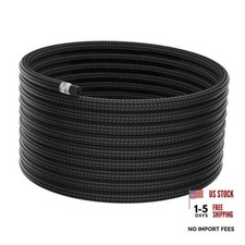 8AN Fuel Line, AN8 Braided Fuel Hose Nylon CPE, Transmission/Oil 20FT Black 8AN