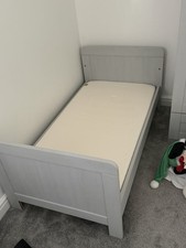 Image of Mamas & Papas Atlas Cot Bed - Grey Wash - Mattress Included