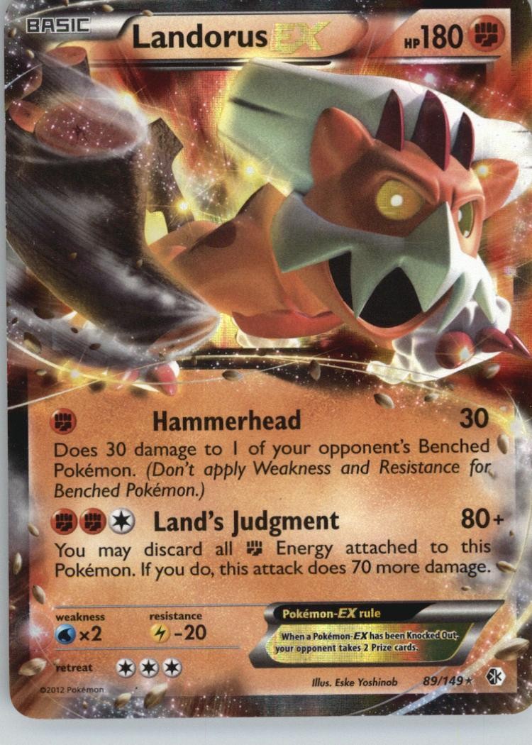Landorus EX 89/149 Holo EX Rare Boundaries Crossed Pokemon Near Mint