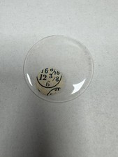 Vintage Unmarked Glass Pocket Watch Crystal 36.60mm 16 5/16, 12 3/8, 6 Clear