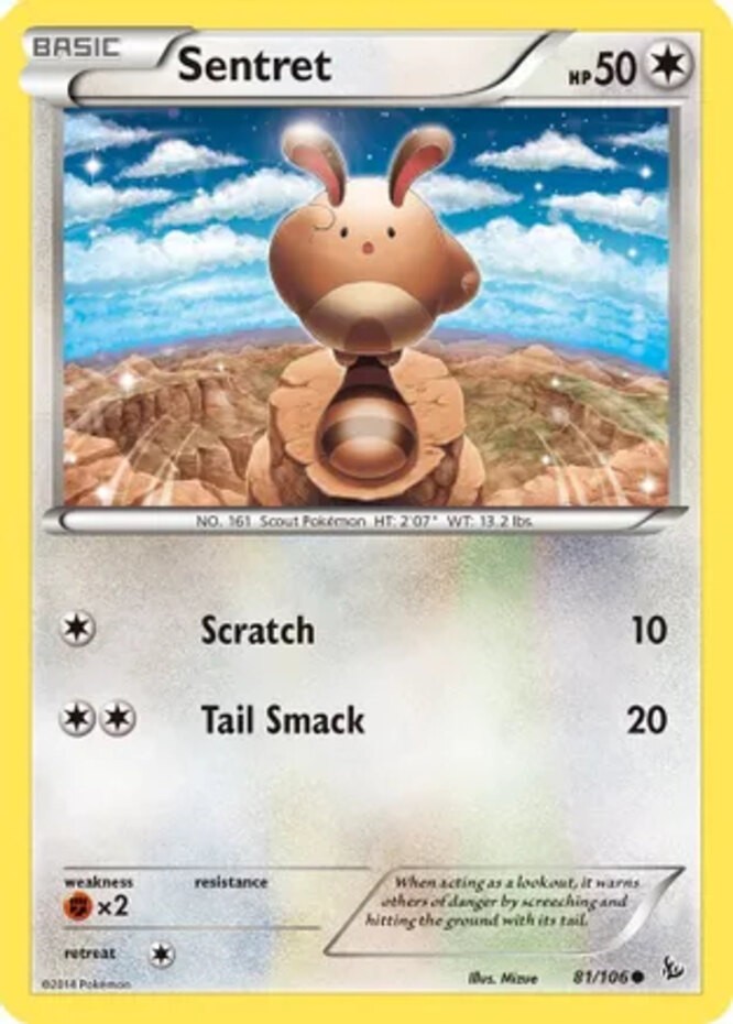 Pokemon - Sentret - 81/106 - Common - XY - Flashfire - NM